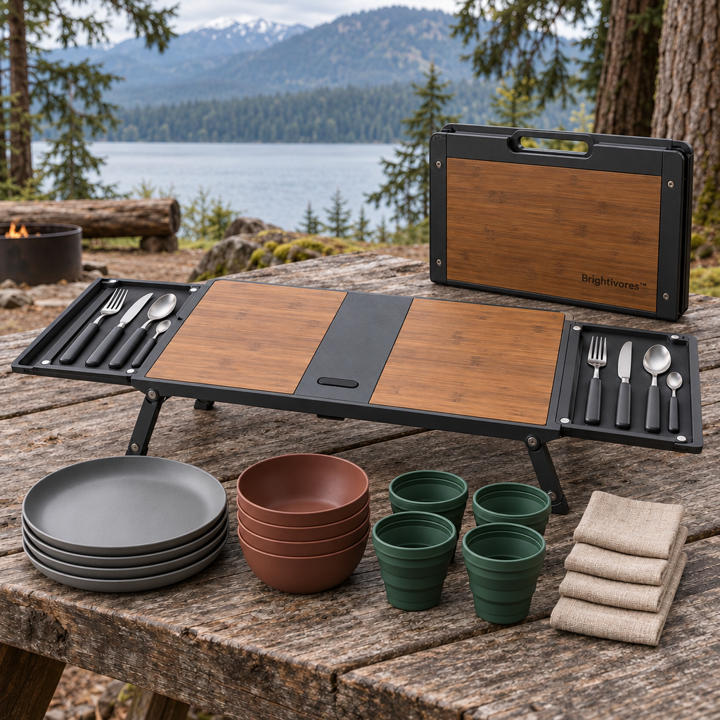 Brightivores™ RidgeTable Folding Dining System for Four