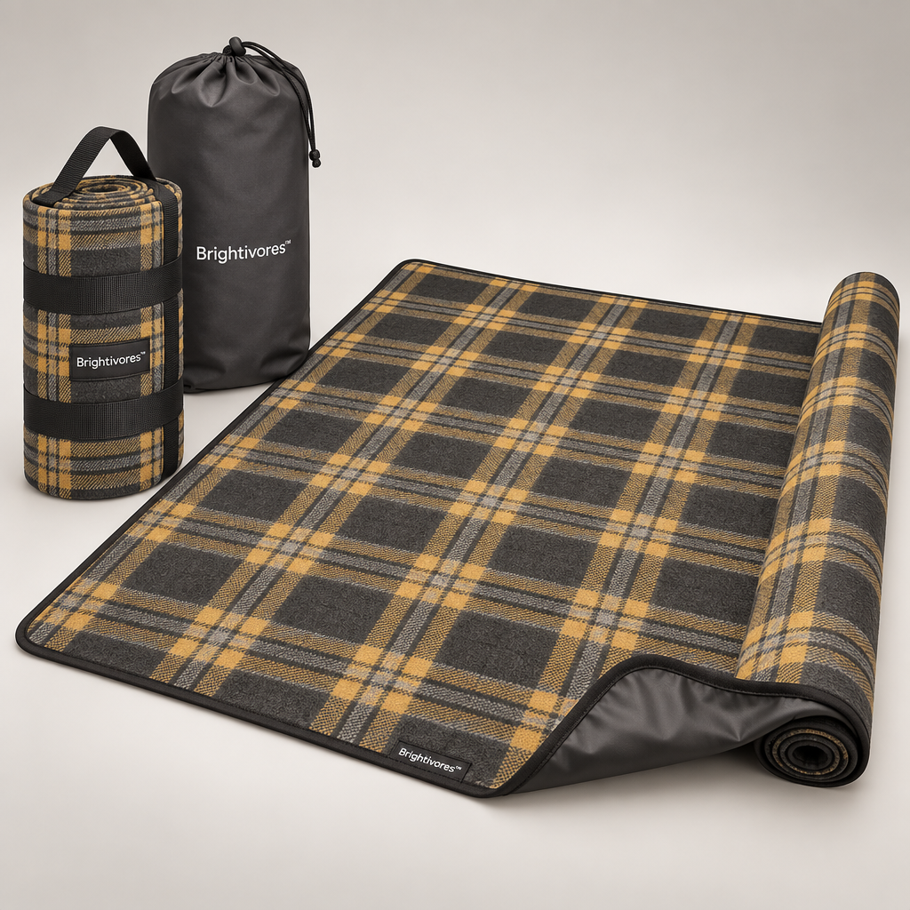 Brightivores™ Verdant Plaid Reversible Picnic Blanket