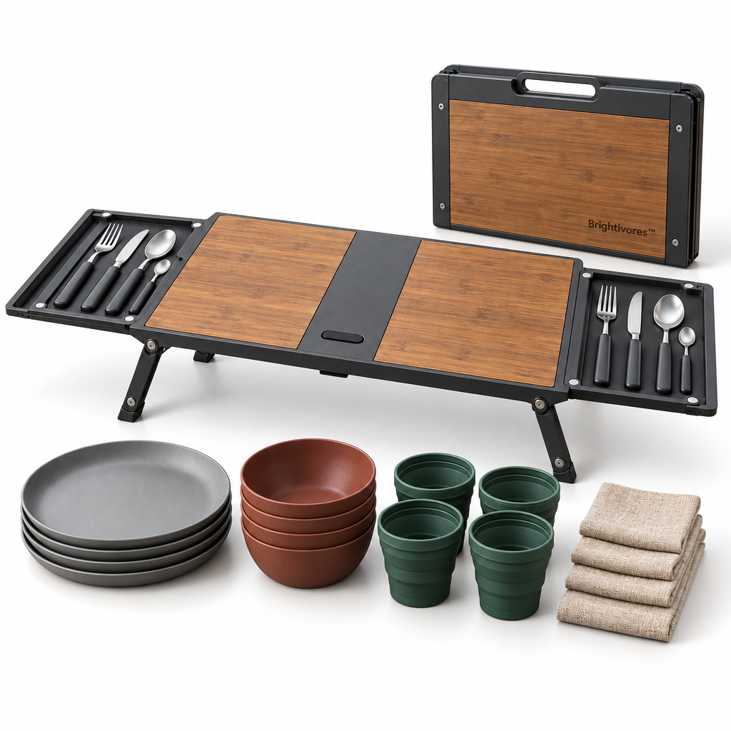 Brightivores™ RidgeTable Folding Dining System for Four