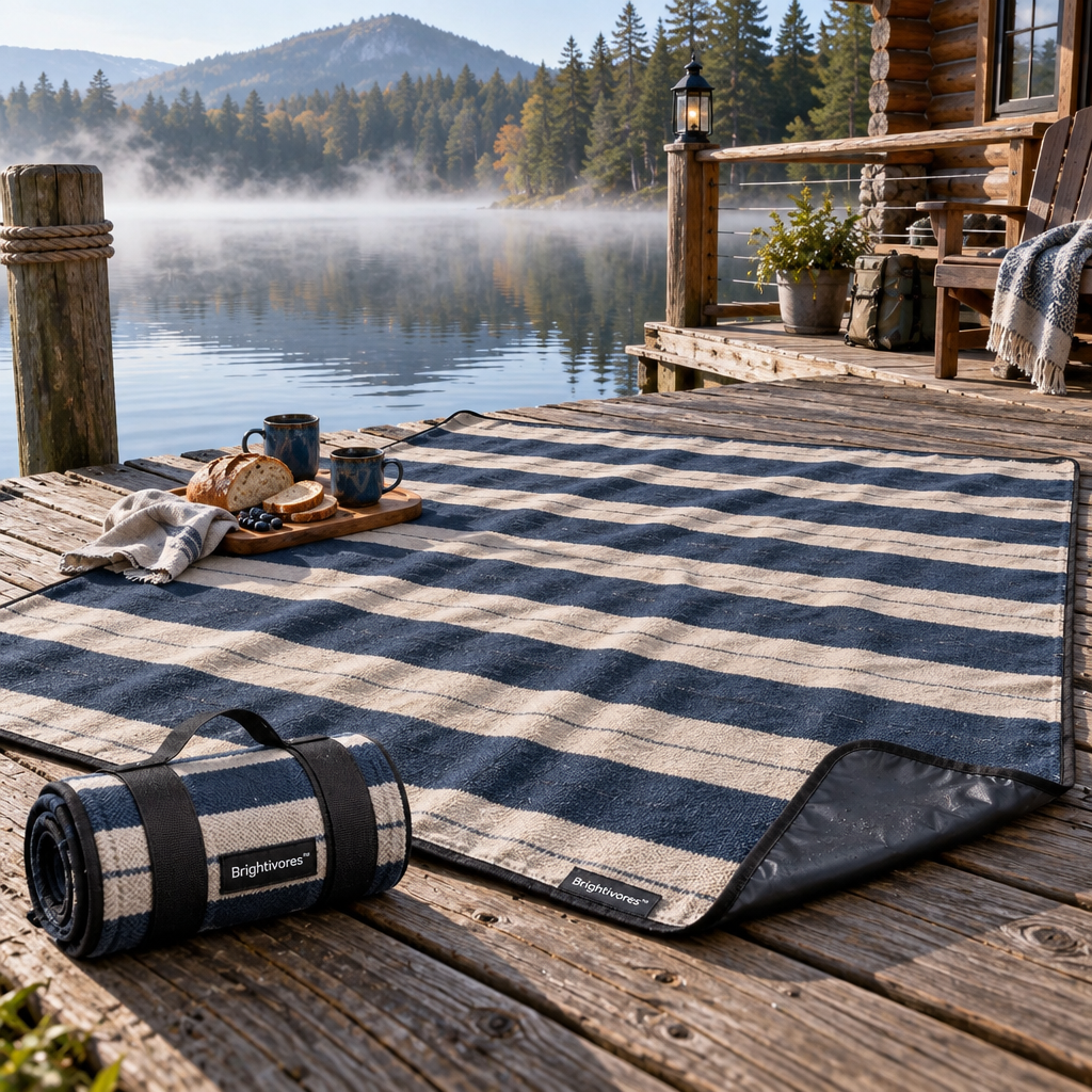 Brightivores™ Verdant Plaid Reversible Picnic Blanket