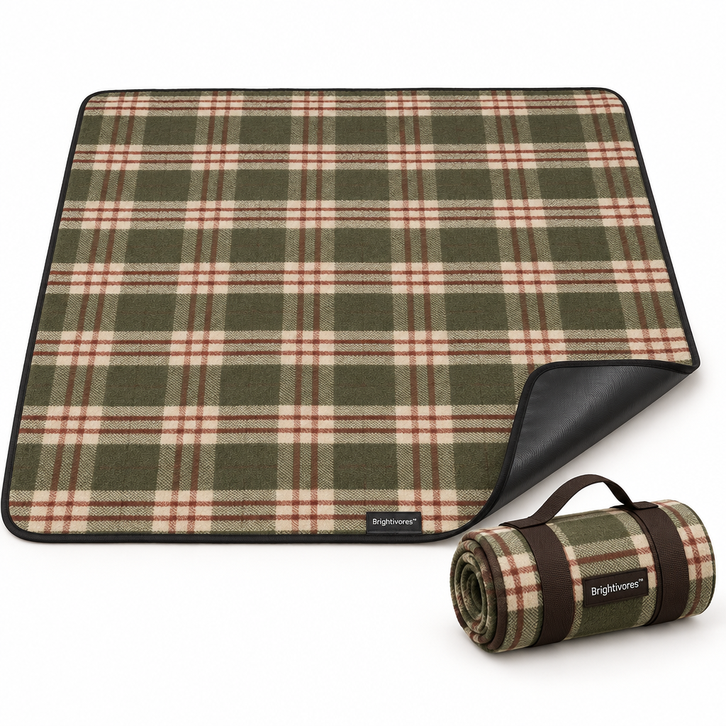 Brightivores™ Verdant Plaid Reversible Picnic Blanket